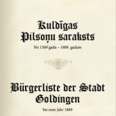 Kuldīgas pilsoņu saraksts no 1569. gada līdz 1889. gadam