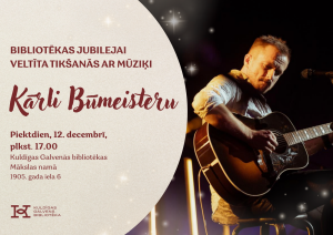 Read more about the article Bibliotēkas jubilejai veltīta tikšanās ar mūziķi Kārli Būmeisteru