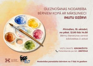 Gleznošanas nodarbība bērniem kopā ar mākslinieci Inutu Dzērvi